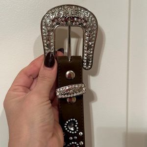 NWT Cowgirl Belt Multicolor Rhinestones Girls fits 24-28”